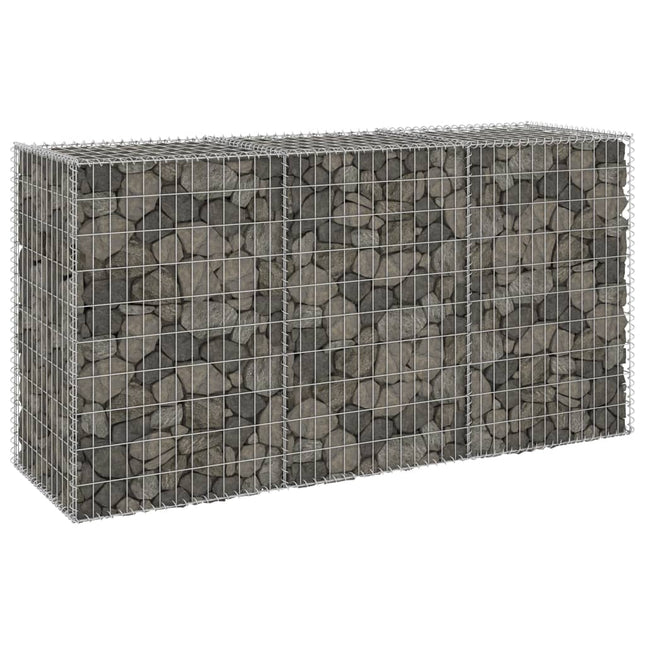 Schanskorfmuur met deksels 200x60x100 cm gegalvaniseerd staal 200 x 60 x 100 cm