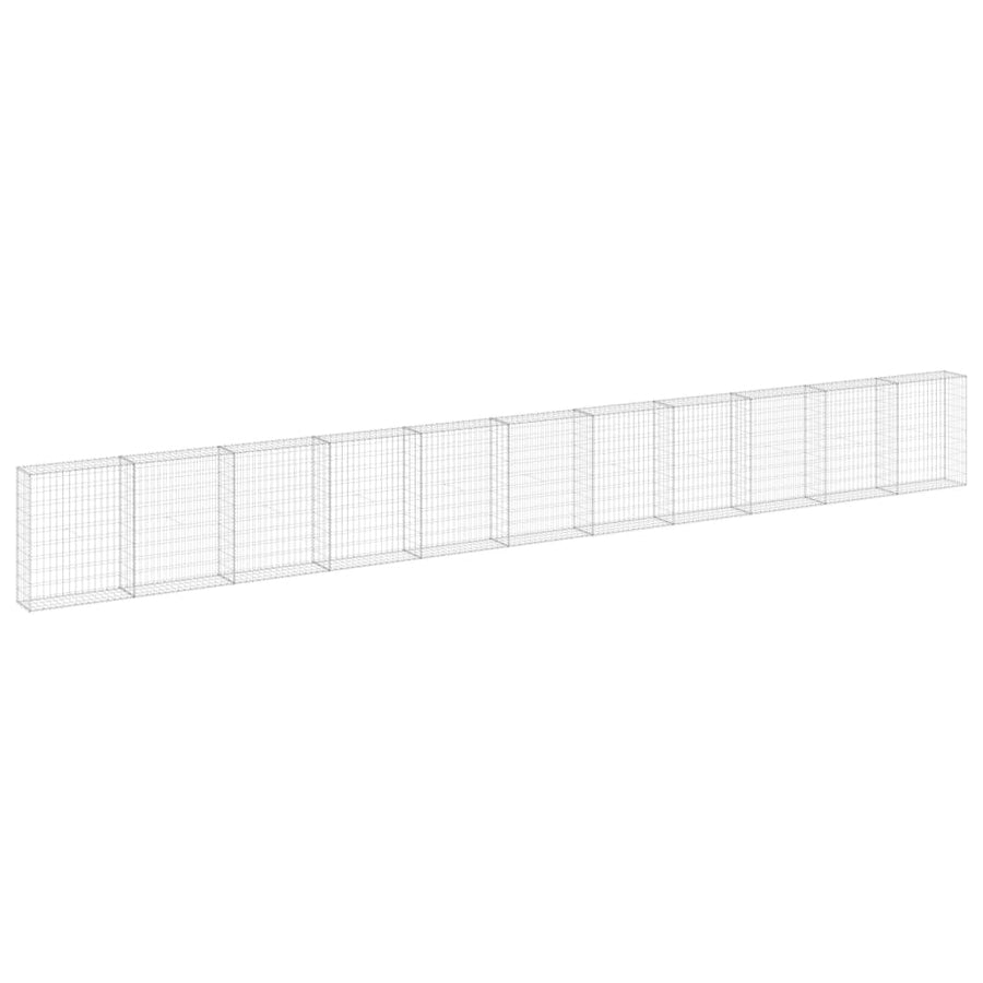 Schanskorfmuur met deksels 900x30x100 cm gegalvaniseerd staal 900 x 30 x 100 cm