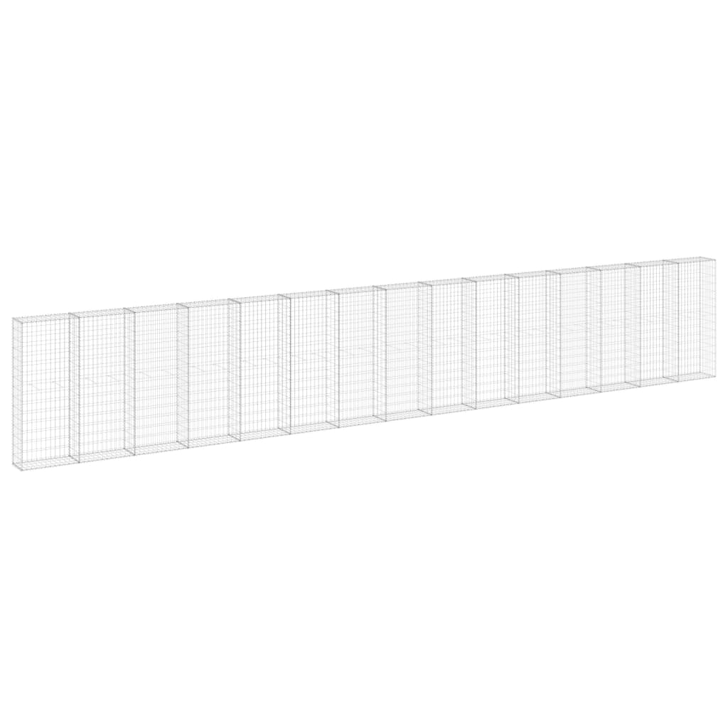 Schanskorfmuur met deksels 900x30x150 cm gegalvaniseerd staal 900 x 30 x 150 cm