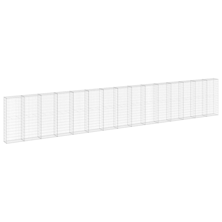 Schanskorfmuur met deksels 900x30x150 cm gegalvaniseerd staal 900 x 30 x 150 cm