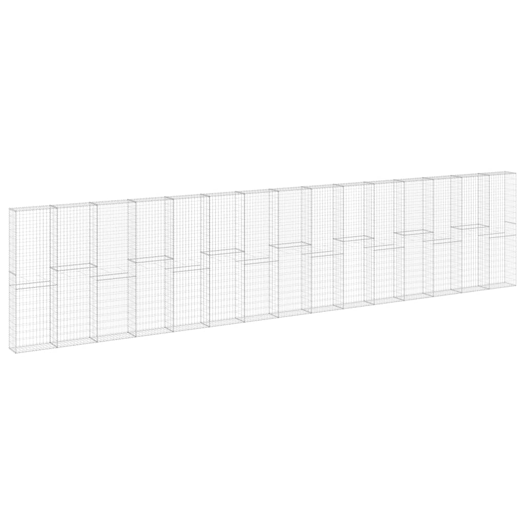Schanskorfmuur met deksels 900x30x200 cm gegalvaniseerd staal 900 x 30 x 200 cm