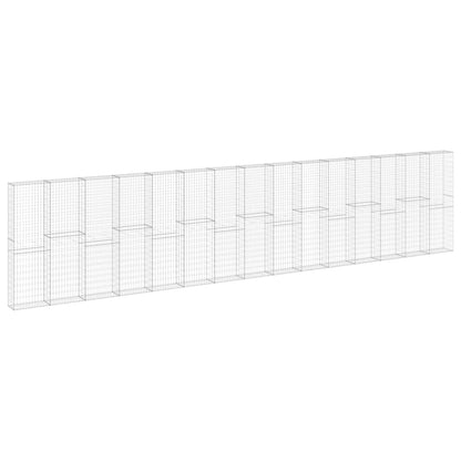 Schanskorfmuur met deksels 900x30x200 cm gegalvaniseerd staal 900 x 30 x 200 cm