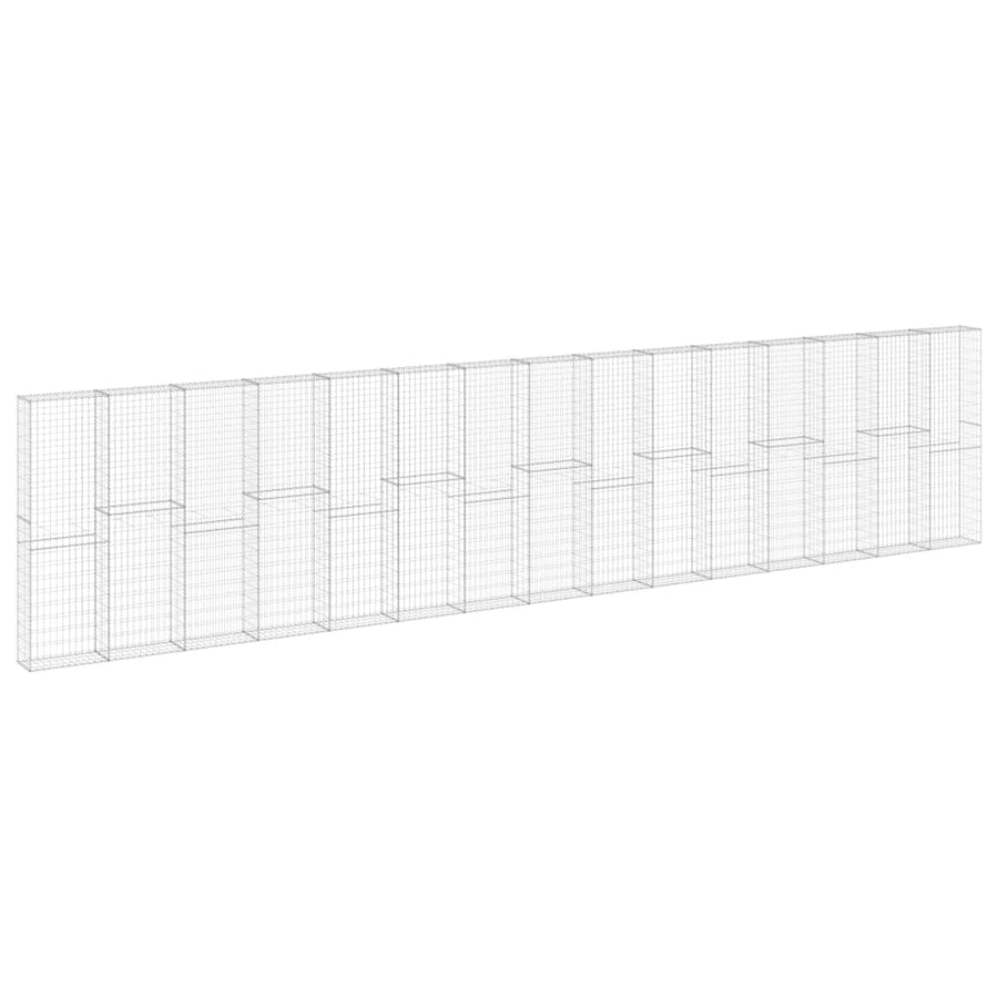 Schanskorfmuur met deksels 900x30x200 cm gegalvaniseerd staal 900 x 30 x 200 cm