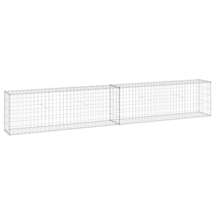 Schanskorfmuur met deksels 300x30x50 cm gegalvaniseerd staal 300 x 30 x 50 cm