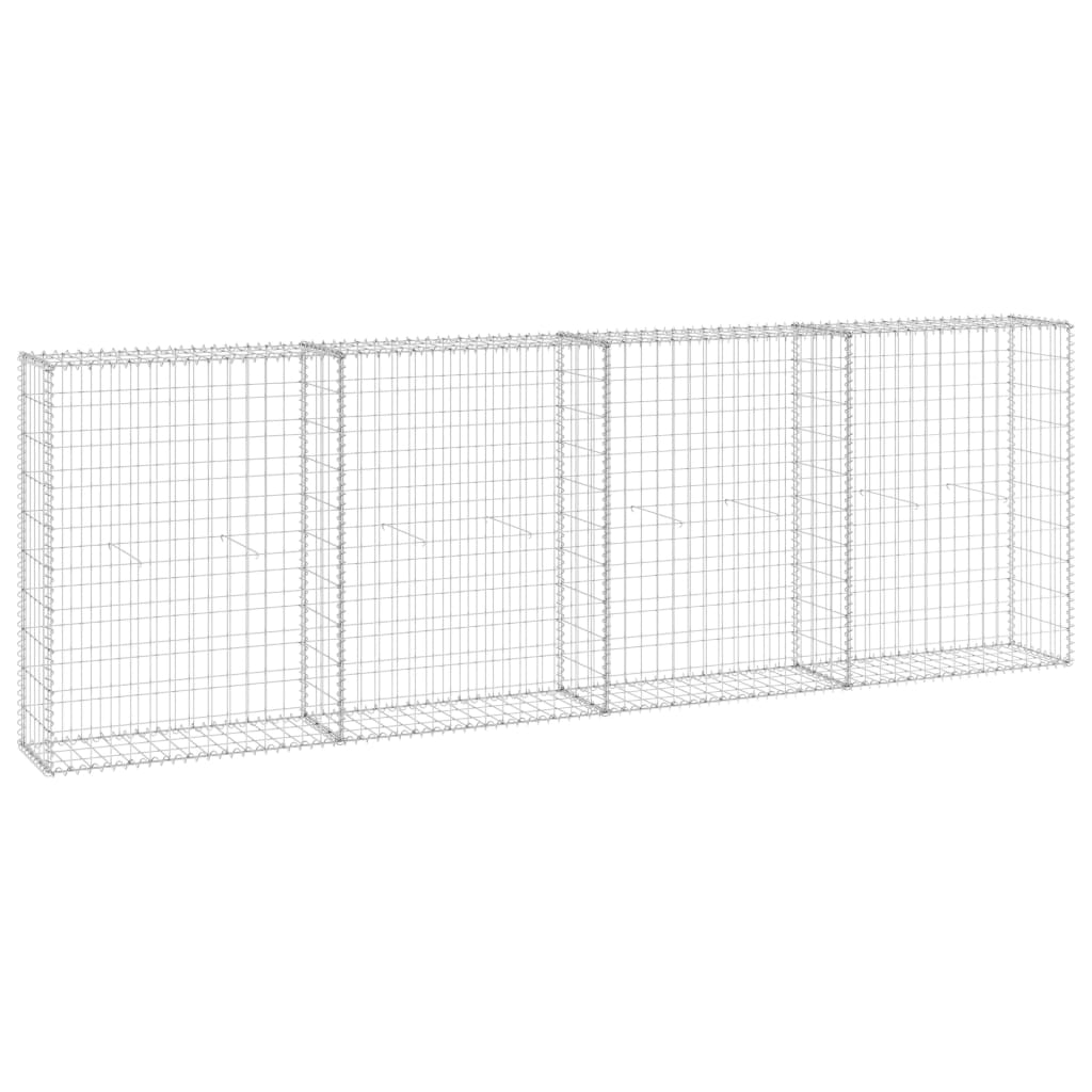 Schanskorfmuur met deksels 300x30x100 cm gegalvaniseerd staal 300 x 30 x 100 cm