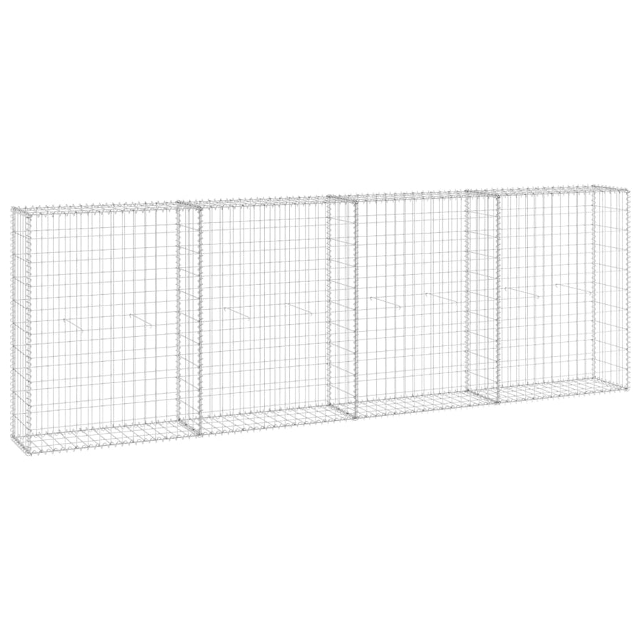 Schanskorfmuur met deksels 300x30x100 cm gegalvaniseerd staal 300 x 30 x 100 cm