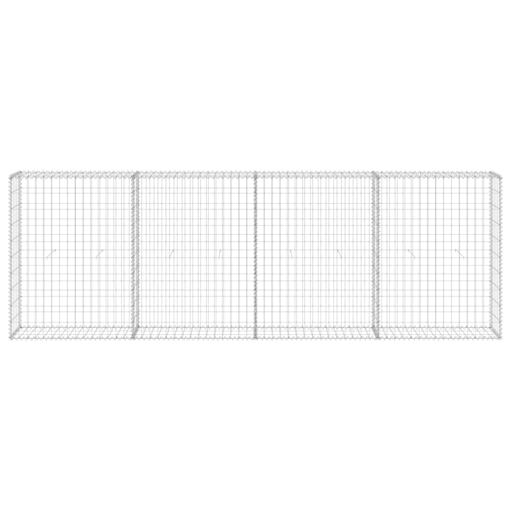 Schanskorfmuur met deksels 300x30x100 cm gegalvaniseerd staal 300 x 30 x 100 cm