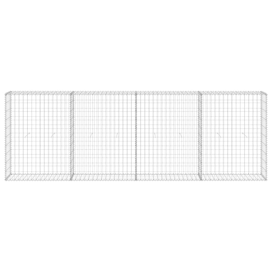 Schanskorfmuur met deksels 300x30x100 cm gegalvaniseerd staal 300 x 30 x 100 cm