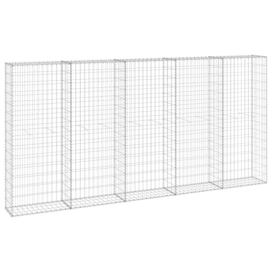 Schanskorfmuur met deksels 300x30x150 cm gegalvaniseerd staal 300 x 30 x 150 cm