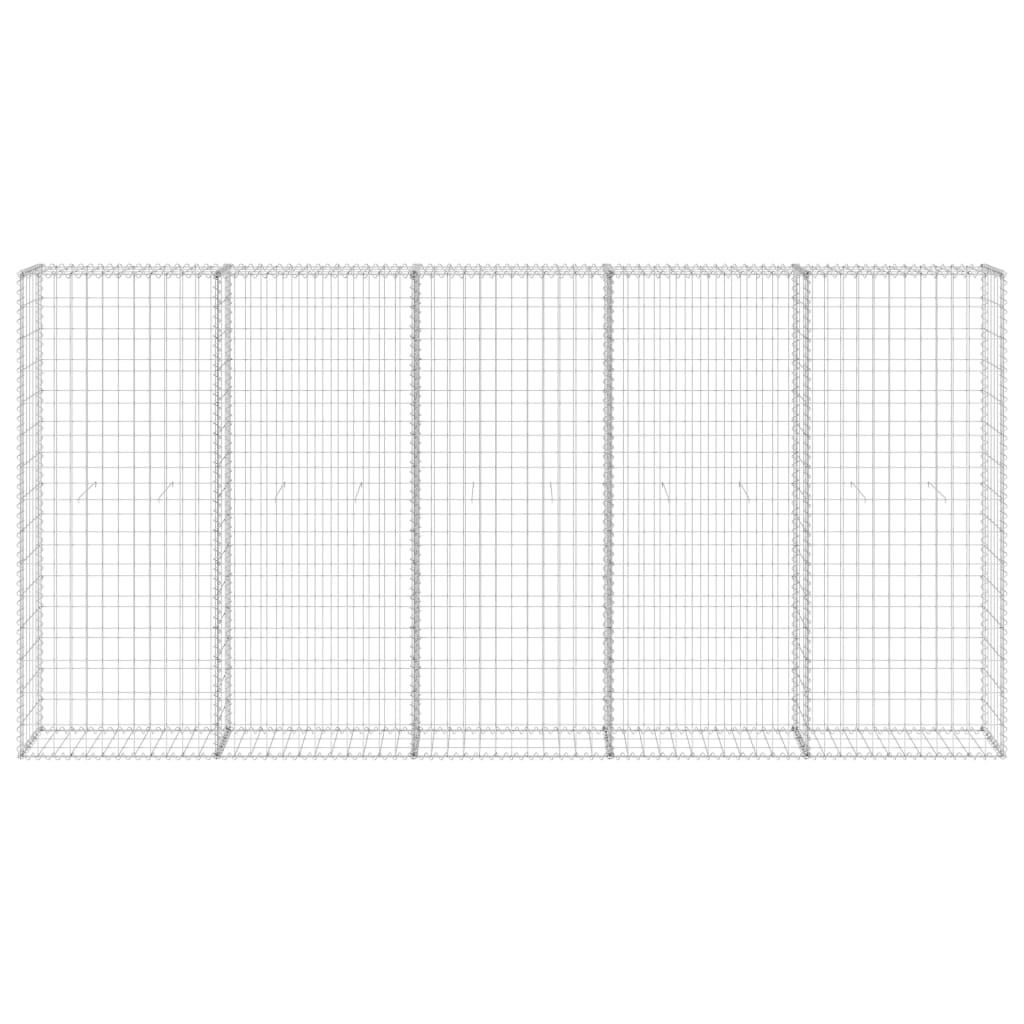 Schanskorfmuur met deksels 300x30x150 cm gegalvaniseerd staal 300 x 30 x 150 cm