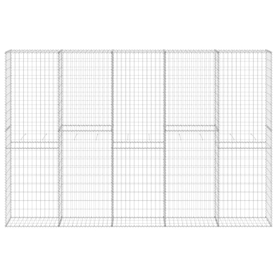 Schanskorfmuur met deksels 300x30x200 cm gegalvaniseerd staal 300 x 30 x 200 cm