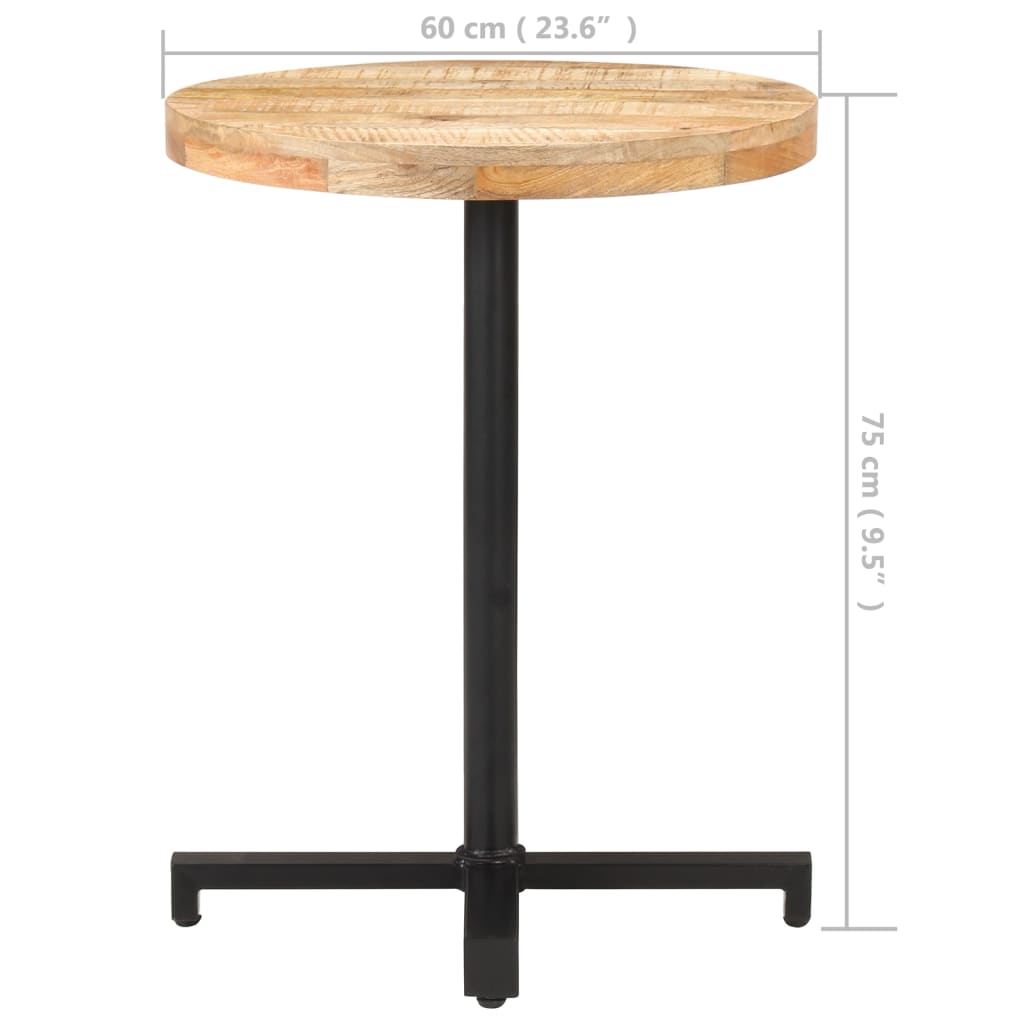 Bistrotafel Rond Ø60X75 Cm Ruw Mangohout Ø 60 x 75 cm