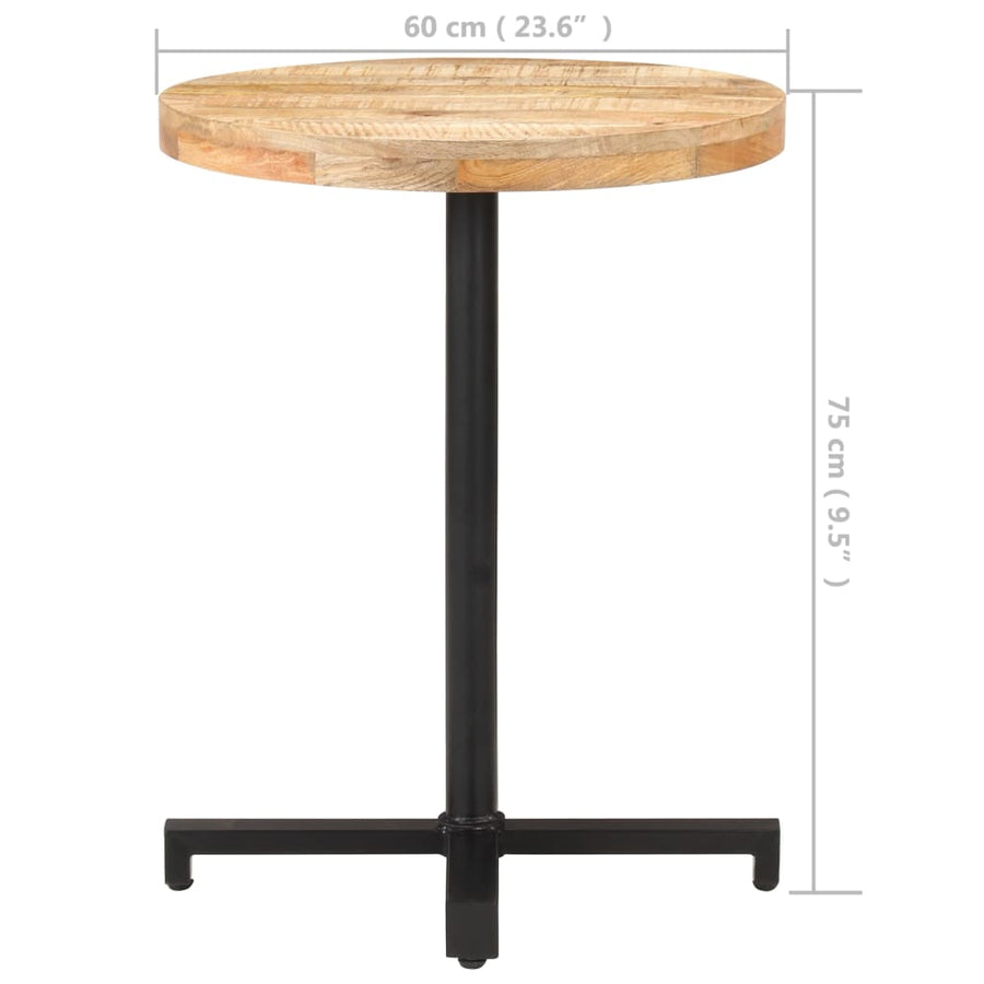 Bistrotafel Rond Ø60X75 Cm Ruw Mangohout Ø 60 x 75 cm