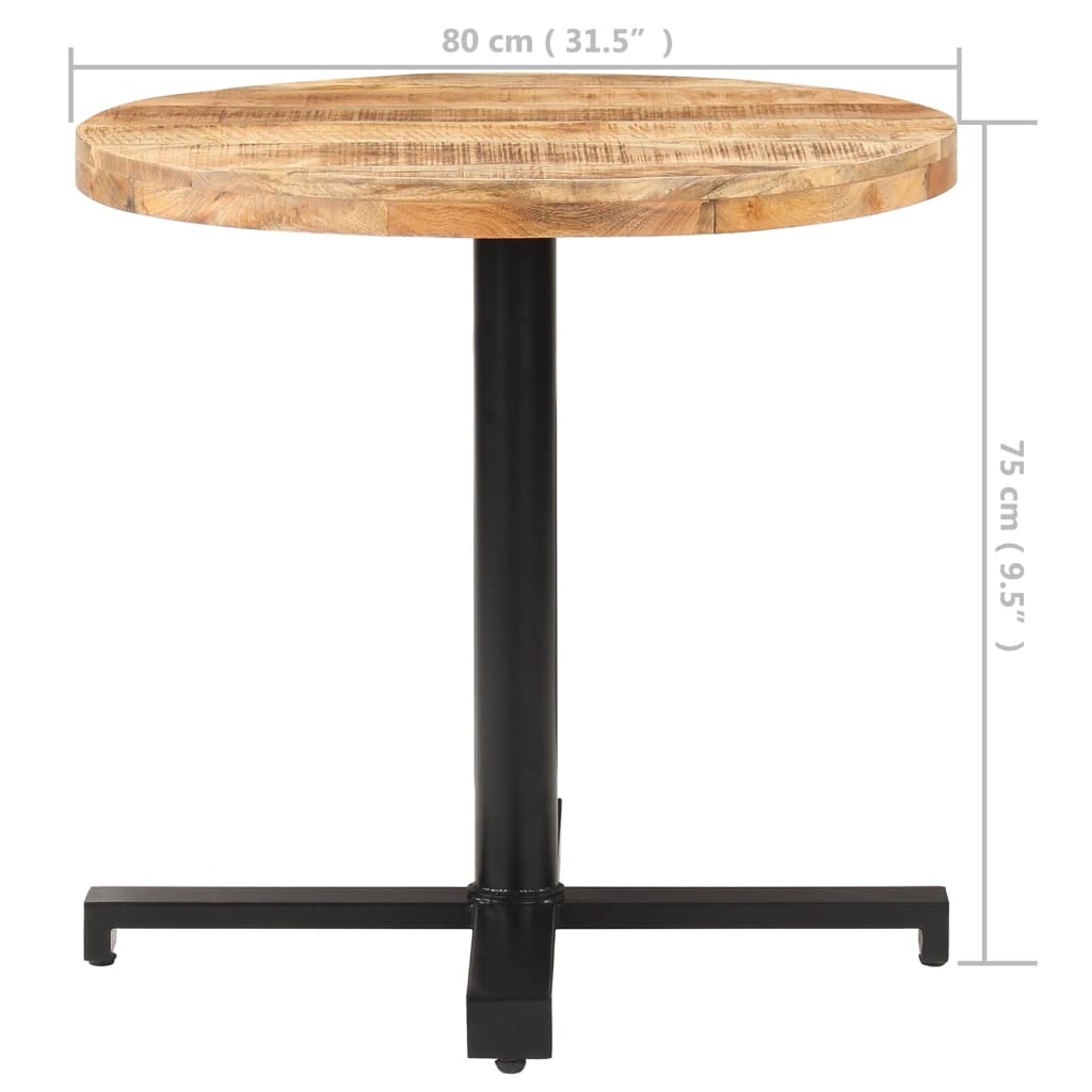 Bistrotafel rond Ø80x75 cm ruw mangohout