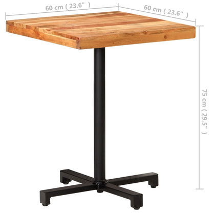 Bistrotafel vierkant 60x60x75 cm massief acaciahout