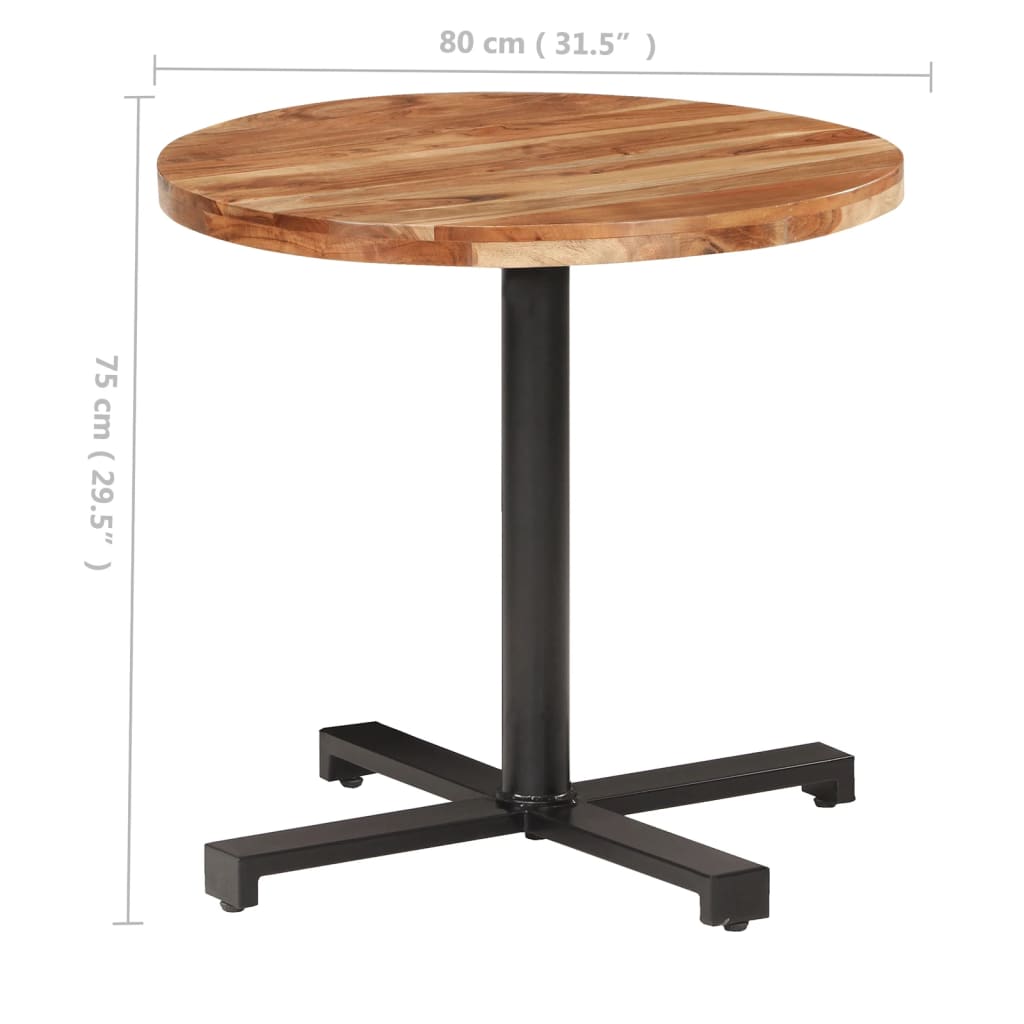 Bistrotafel Rond Ø80X75 Cm Ø 80 x 75 cm Massief acaciahout