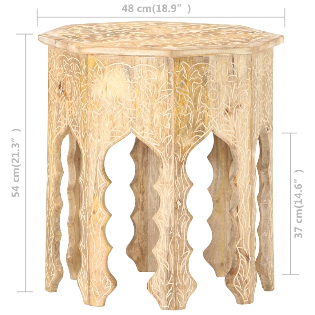 Bijzettafel Ø48 Cm Massief Mangohout