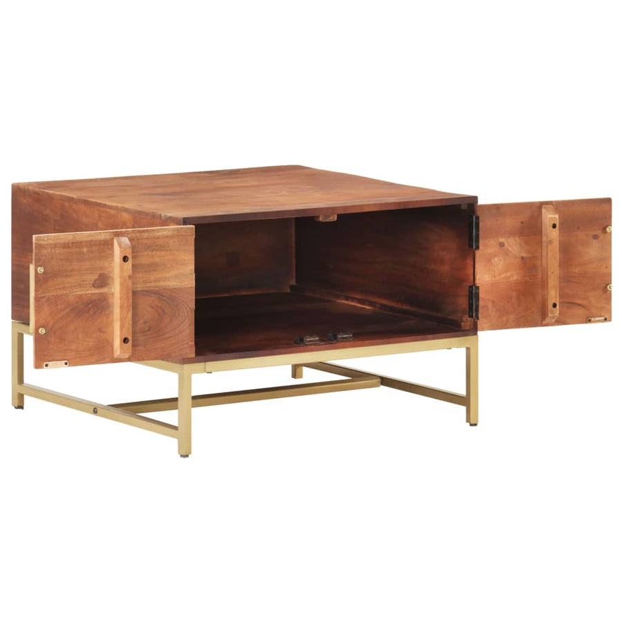 Salontafel 67X67X45 Cm Massief Mangohout Honingbruin Massief acaciahout