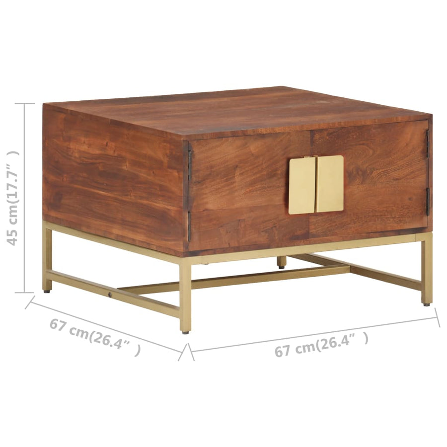 Salontafel 67X67X45 Cm Massief Mangohout Honingbruin Massief acaciahout