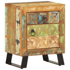 Bedside table 40x30x50 cm solid reclaimed wood