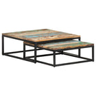 2-piece Coffee Table Set Solid Recycled Wood