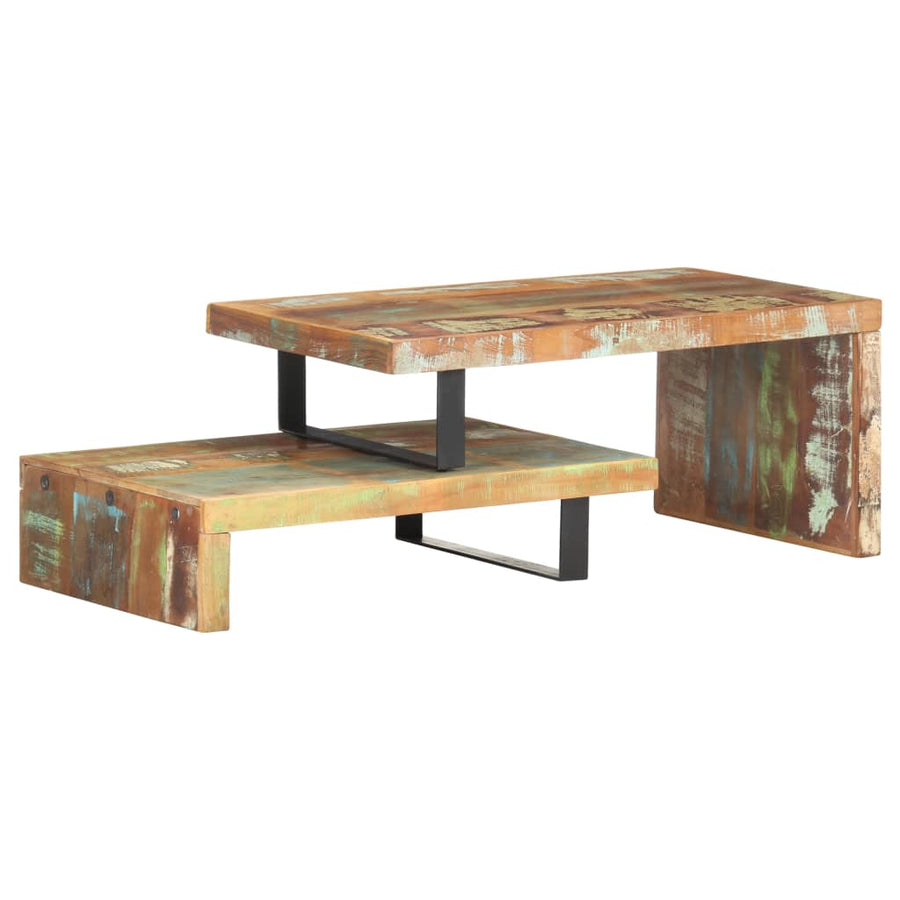 -Delige Salontafelset 2 massief gerecycled hout