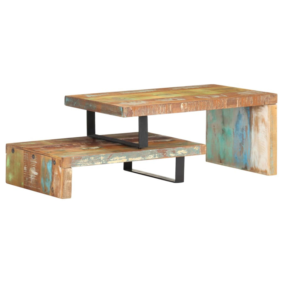 -Delige Salontafelset 2 massief gerecycled hout