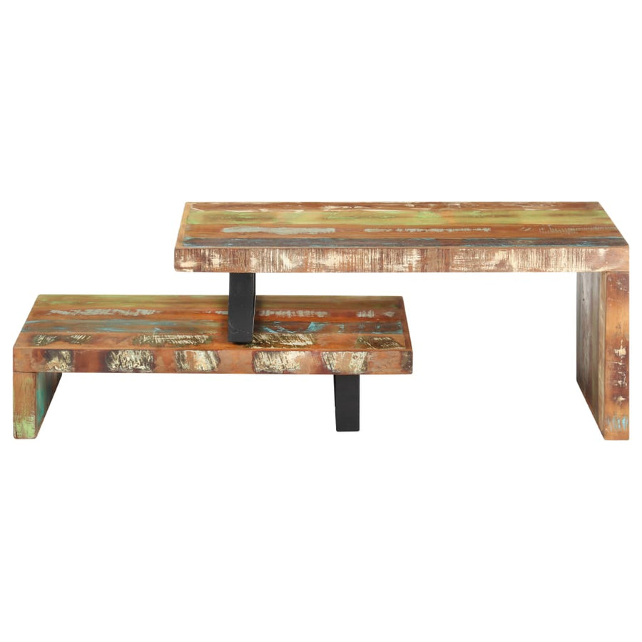 -Delige Salontafelset 2 massief gerecycled hout