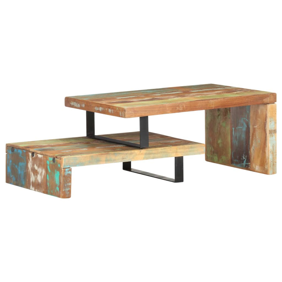 -Delige Salontafelset 2 massief gerecycled hout
