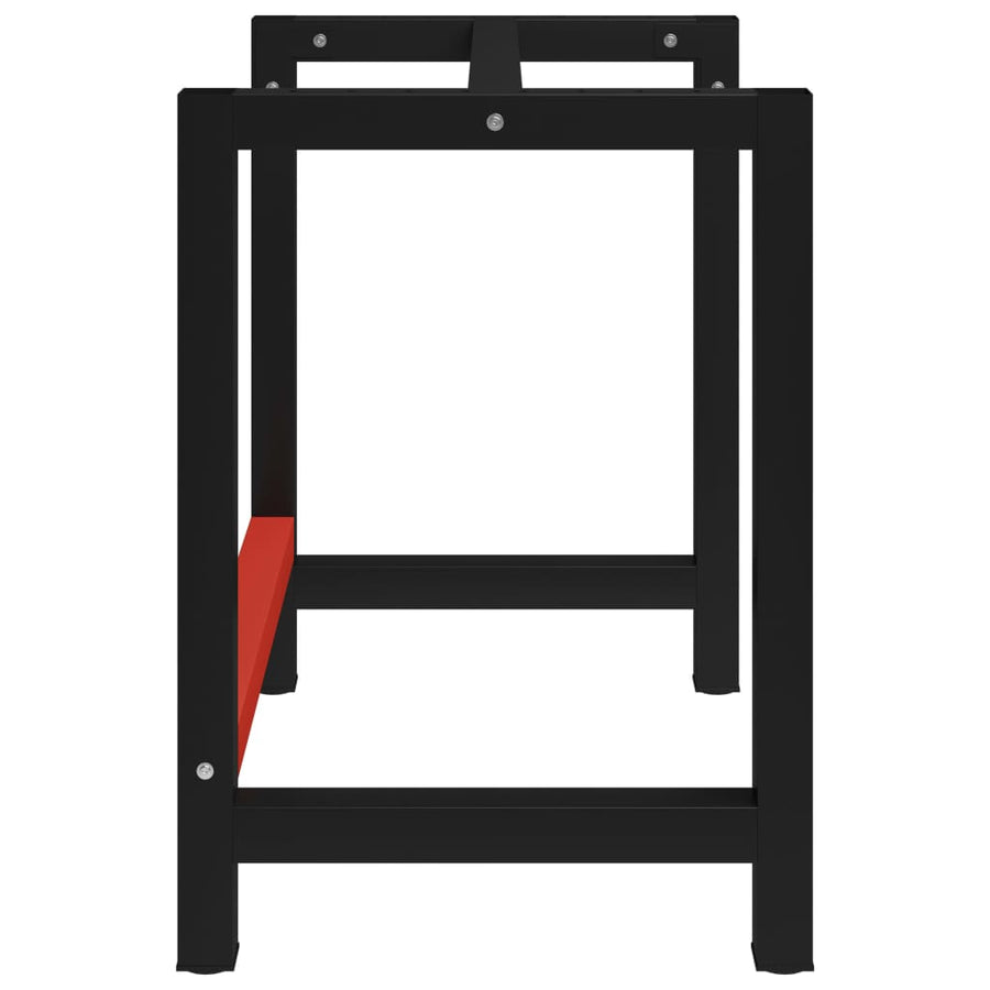 Werkbankframe Metaal Zwart En Rood 80 x 57 x 79 cm Met 1 stang