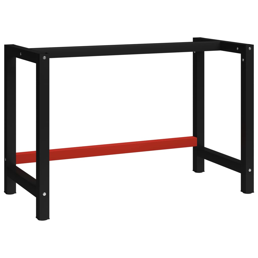 Werkbankframe Metaal Zwart En Rood 120 x 57 x 79 cm Met 1 stang