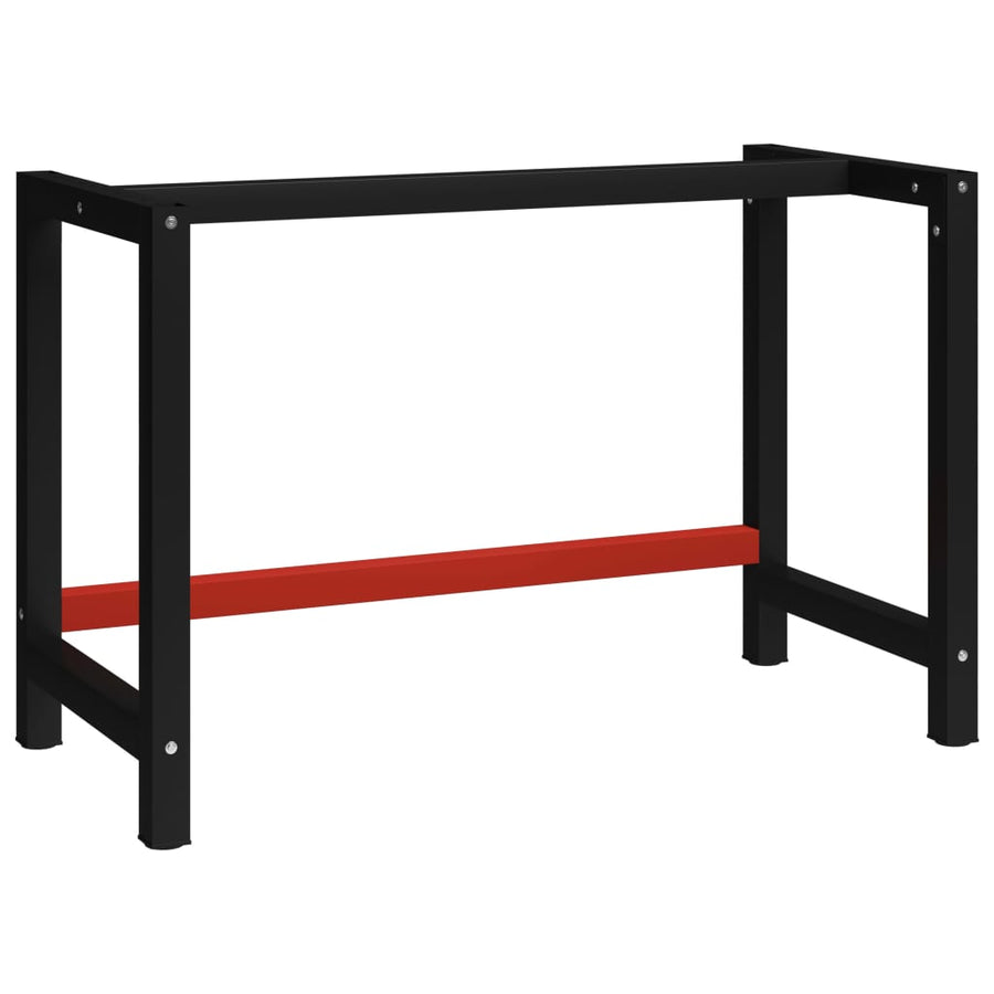 Werkbankframe Metaal Zwart En Rood 120 x 57 x 79 cm Met 1 stang