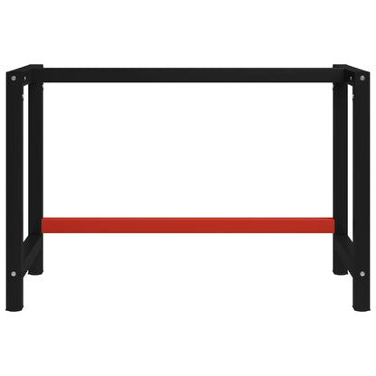 Werkbankframe Metaal Zwart En Rood 120 x 57 x 79 cm Met 1 stang