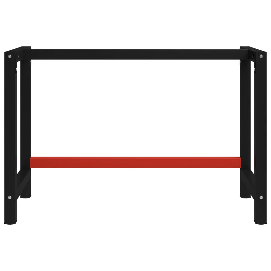 Werkbankframe Metaal Zwart En Rood 120 x 57 x 79 cm Met 1 stang