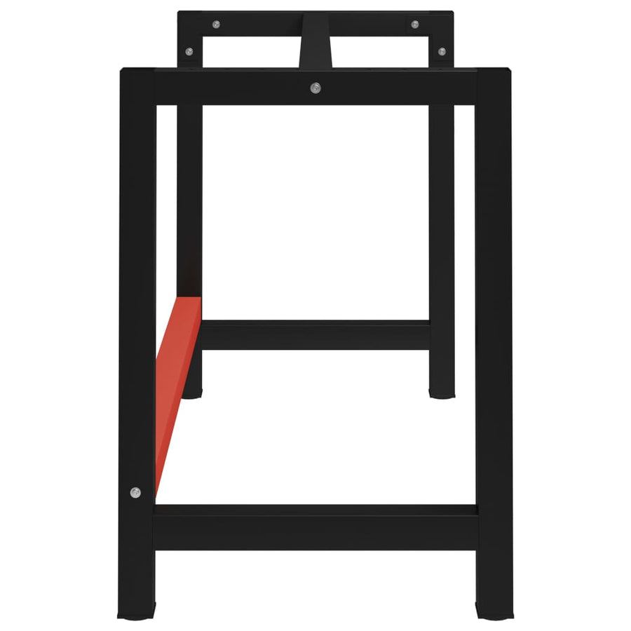 Werkbankframe Metaal Zwart En Rood 120 x 57 x 79 cm Met 1 stang