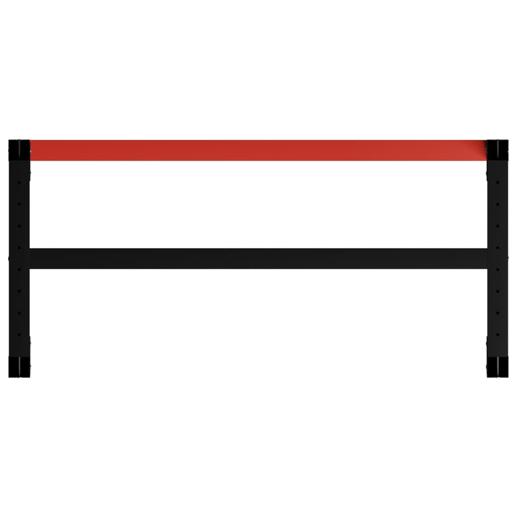 Werkbankframe Metaal Zwart En Rood 120 x 57 x 79 cm Met 1 stang
