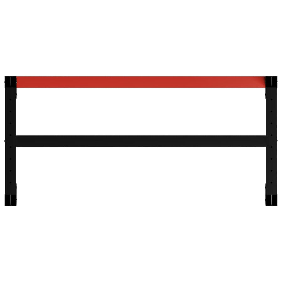 Werkbankframe Metaal Zwart En Rood 120 x 57 x 79 cm Met 1 stang