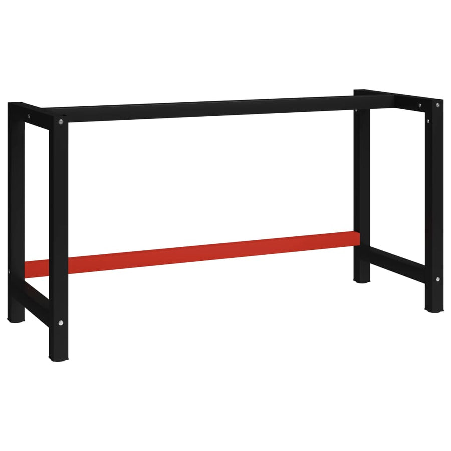 Werkbankframe Metaal Zwart En Rood 150 x 57 x 79 cm Met 1 stang