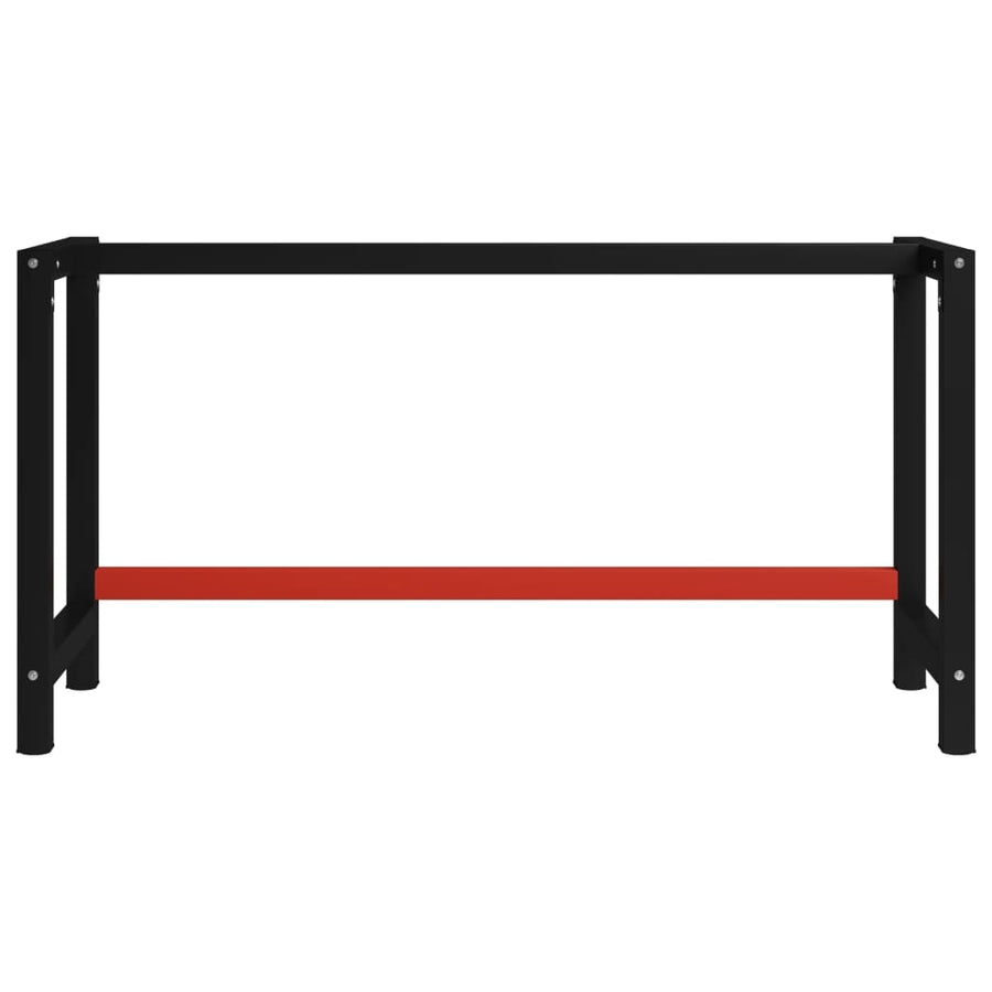Werkbankframe Metaal Zwart En Rood 150 x 57 x 79 cm Met 1 stang