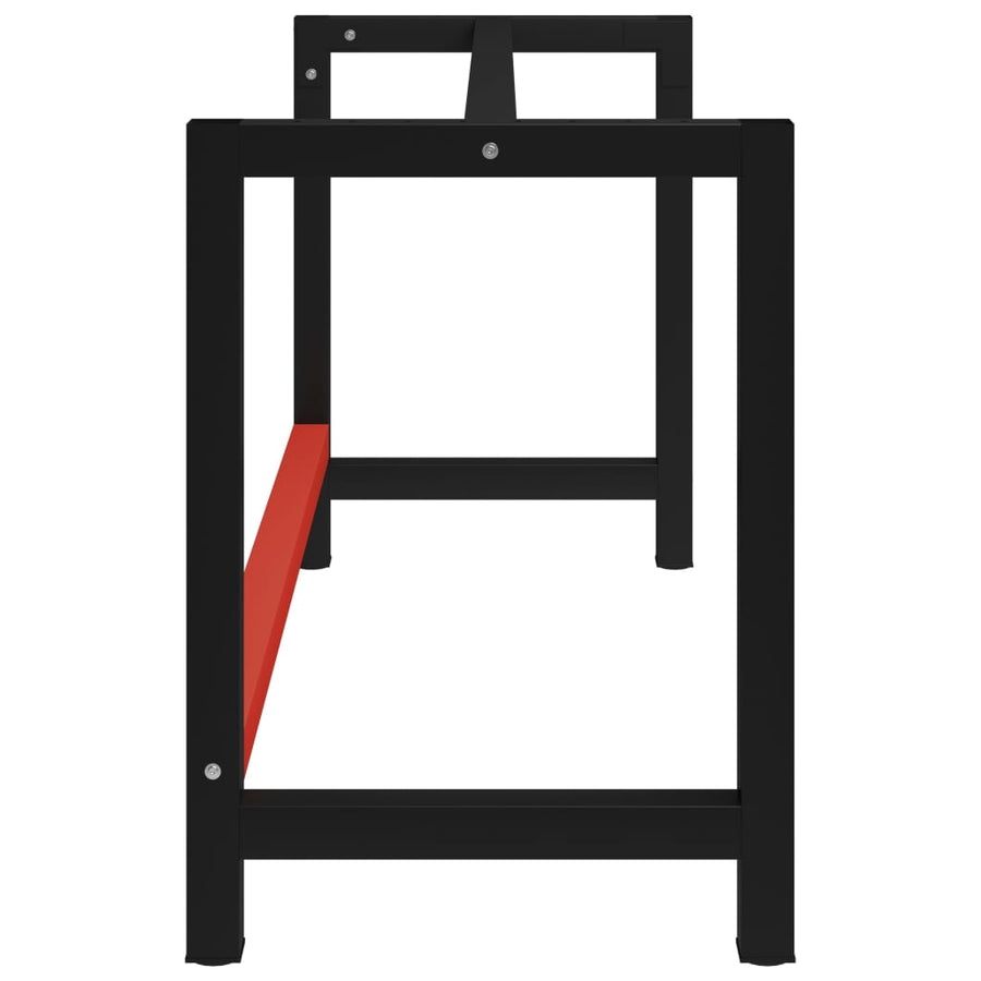 Werkbankframe Metaal Zwart En Rood 150 x 57 x 79 cm Met 1 stang
