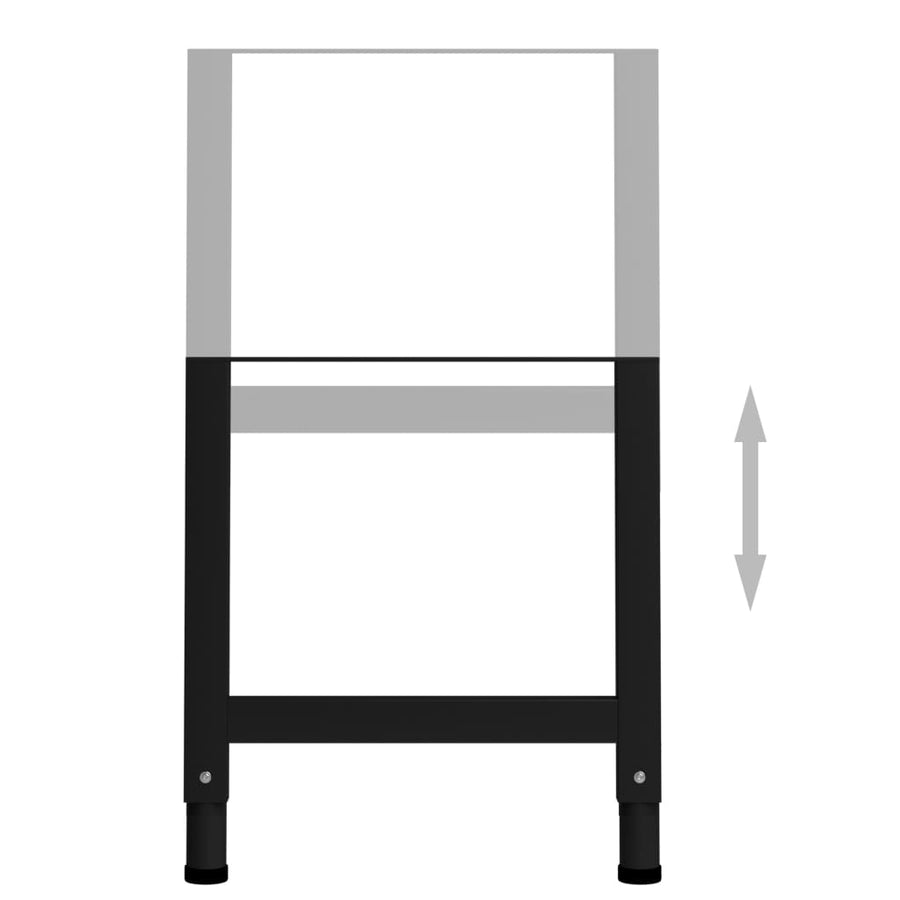 Werkbankframes Verstelbaar 55X(69-95,5) Cm Metaal Zwart 55 x 95.5 cm