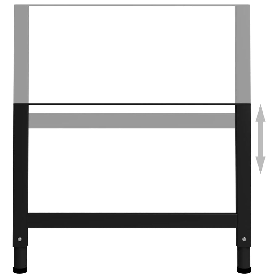 Werkbankframes Verstelbaar 85X(69-95,5) Cm Metaal Zwart 85 x 95.5 cm