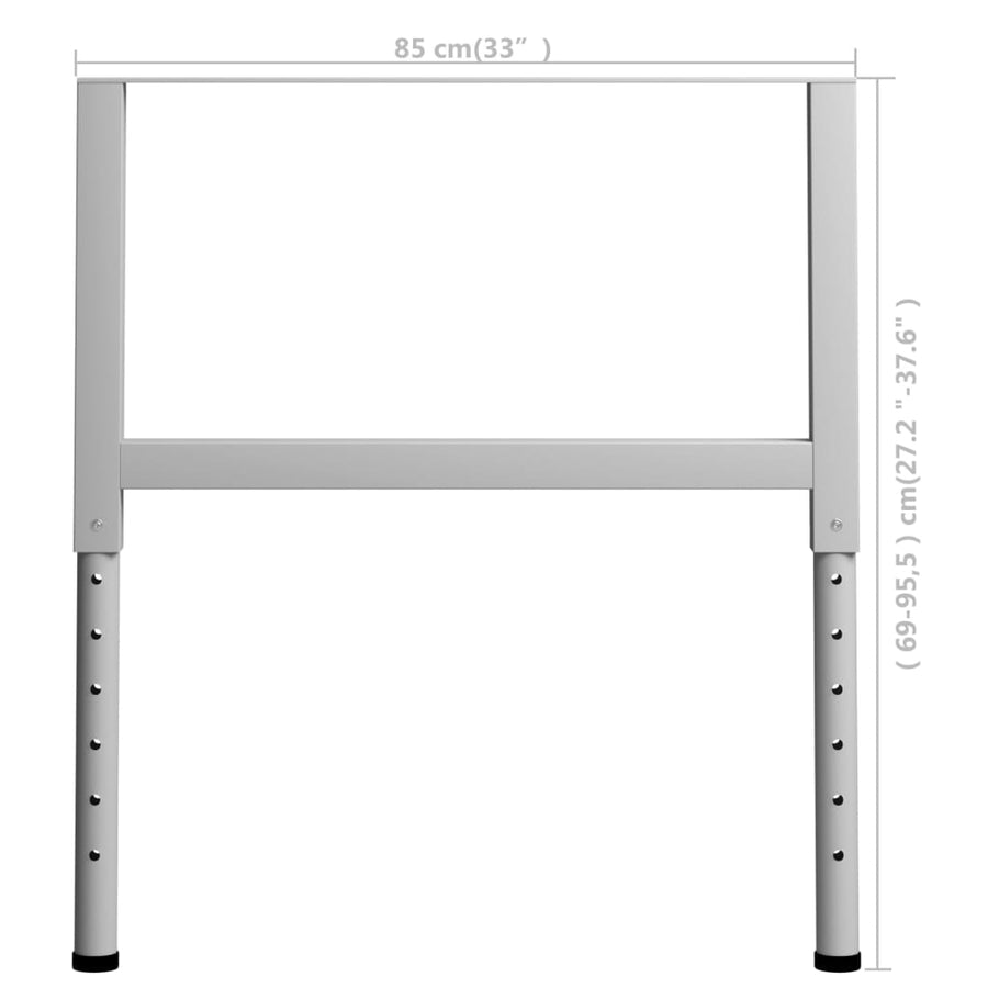 Werkbankframes Verstelbaar 85X(69-95,5) Cm Metaal Grijs 85 x 95.5 cm