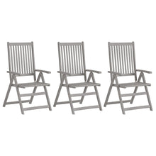 Tuinstoelen Verstelbaar Massief Acaciahout Grijs 3