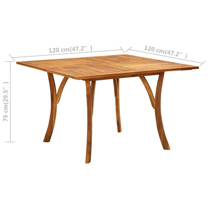 Tuintafel 120x120x75 cm massief acaciahout