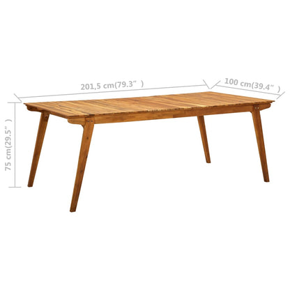 Tuintafel 201,5X100X75 Cm Massief Acaciahout 201.5 x 100 x 75 cm