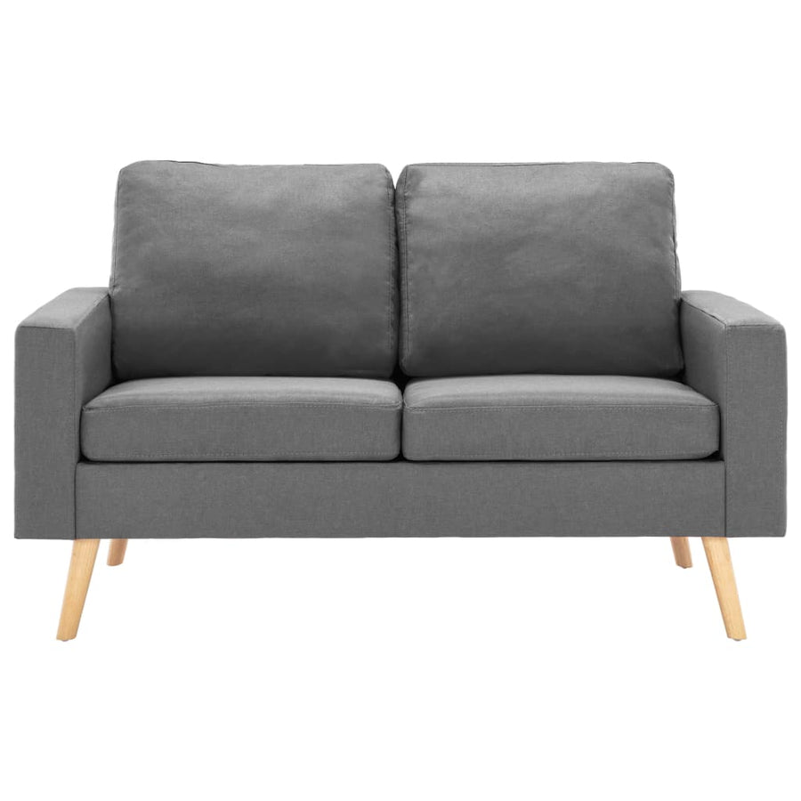 2-Delig Bankstel Stof Lichtgrijs Fauteuil + tweezitsbank