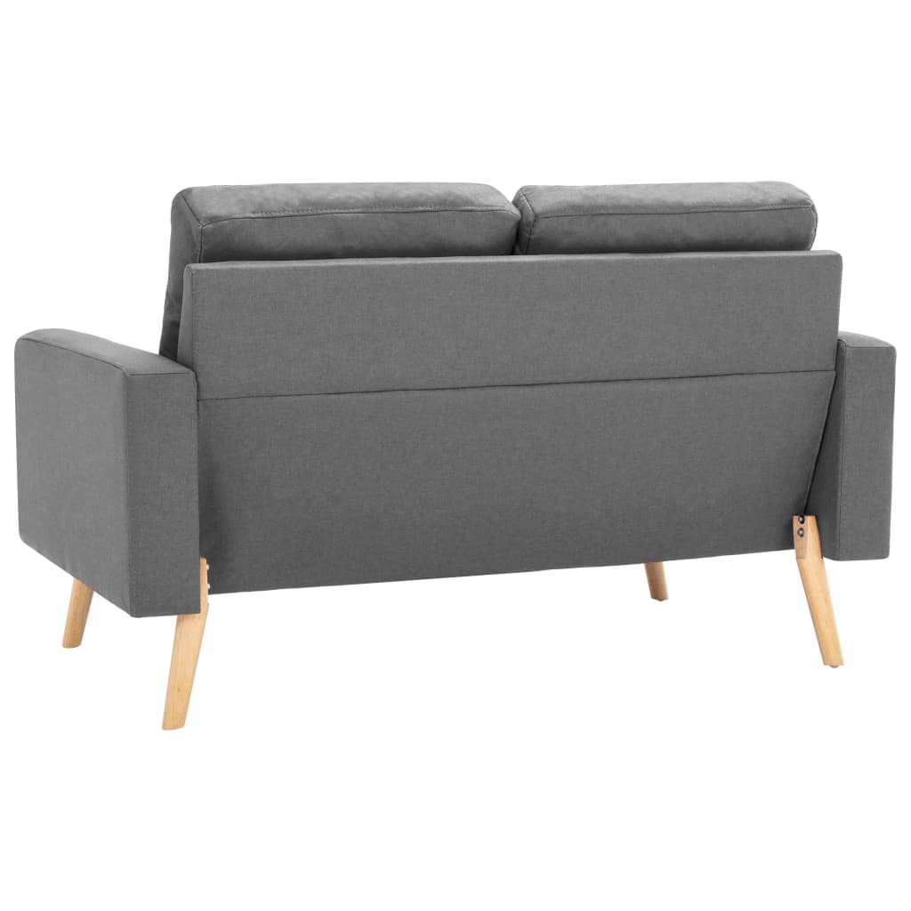 2-Delig Bankstel Stof Lichtgrijs Fauteuil + tweezitsbank