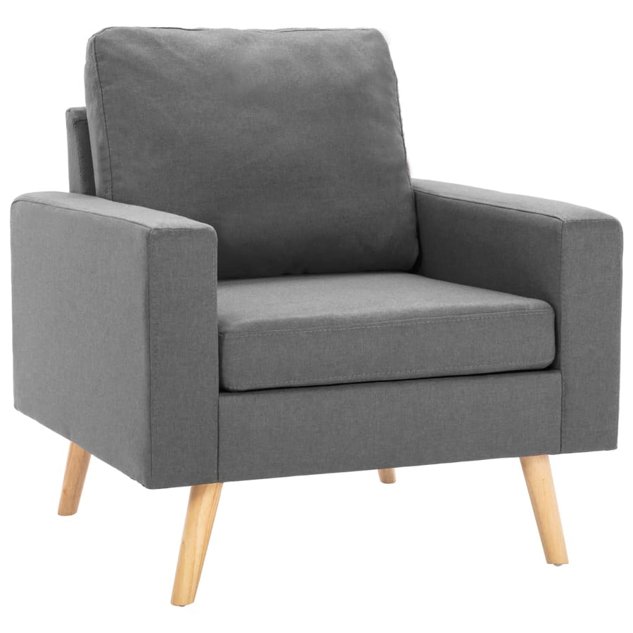 2-Delig Bankstel Stof Lichtgrijs Fauteuil + tweezitsbank