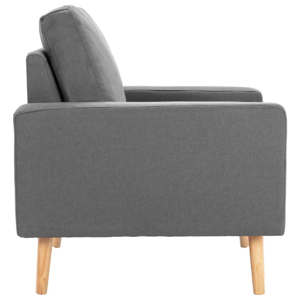 2-Delig Bankstel Stof Lichtgrijs Fauteuil + tweezitsbank